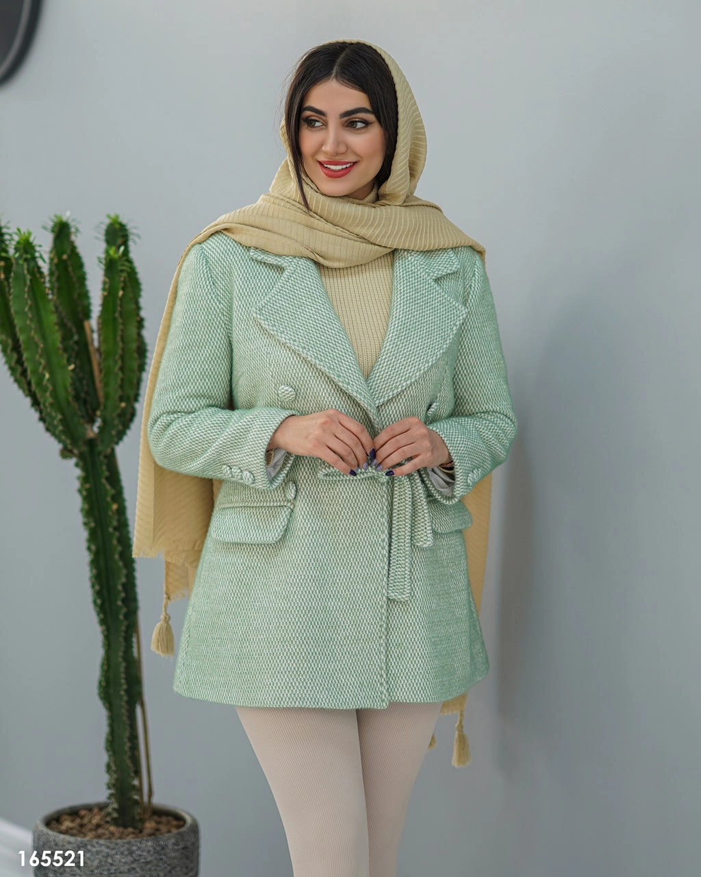 پالتو زنانه مدل فتانه - کرم / ۳۶-۴۰