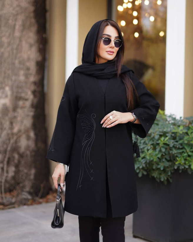 مانتو زنانه کرپ لمه مدل پروانه