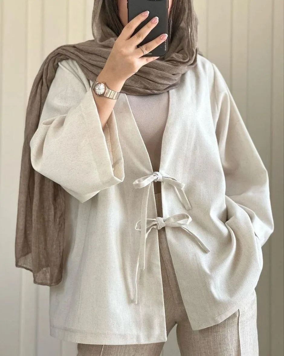 کت لنین گره ای زنانه