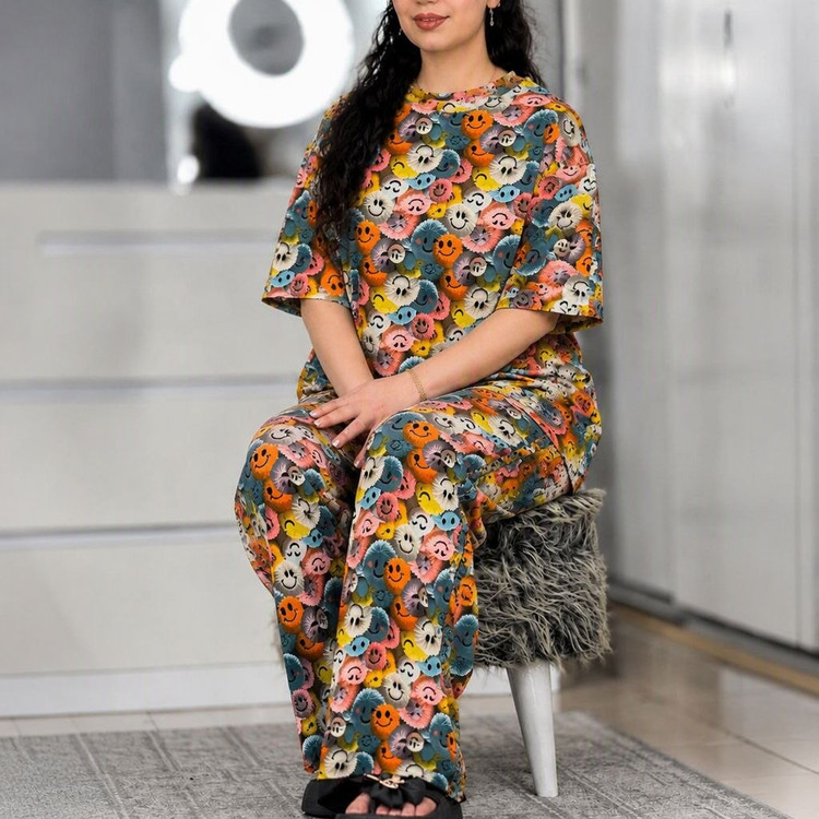 ست راحتی پنبه گیاهی نرم زنانه